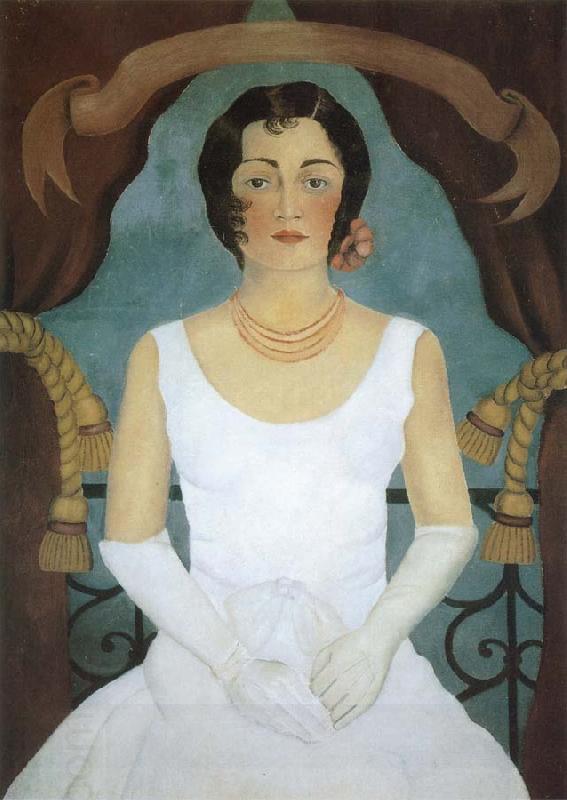 Frida Kahlo The lady dressed  in white China oil painting art